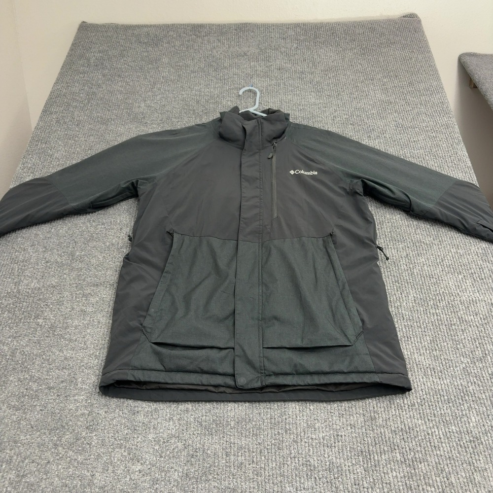 Columbia Jacket Mens L Gray Polyester Omni Heat Insulated Winter Gorpcore